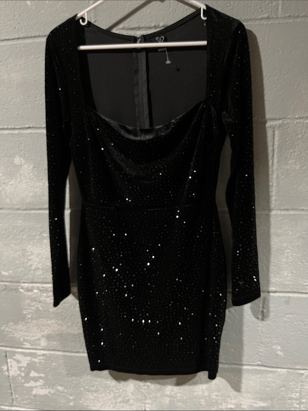 Windsor Velvet Rhinestone Sequin Bodycon Mini Dress Size Medium